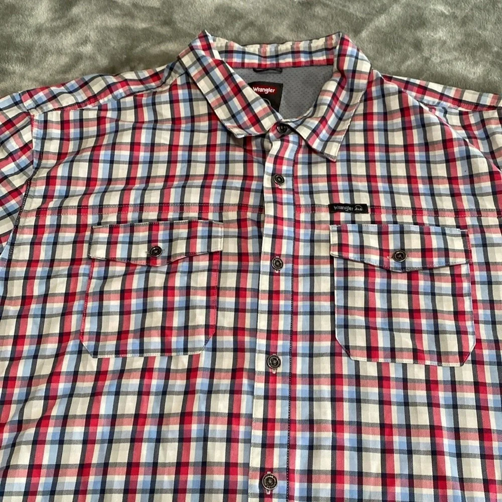 Wrangler Red and Blue Checkered Casual Shirt